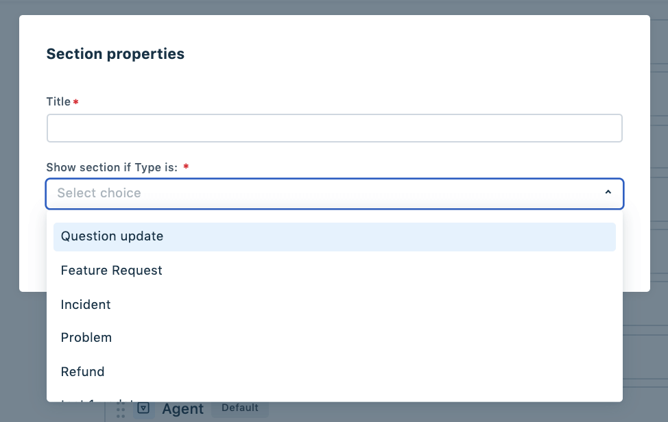 Dynamic section for default fields in Freshdesk